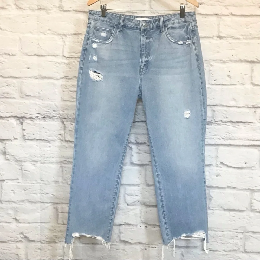 Flying Monkey 31 Angie High Rise Rigid Crop Straight Women’s Jeans Distressed